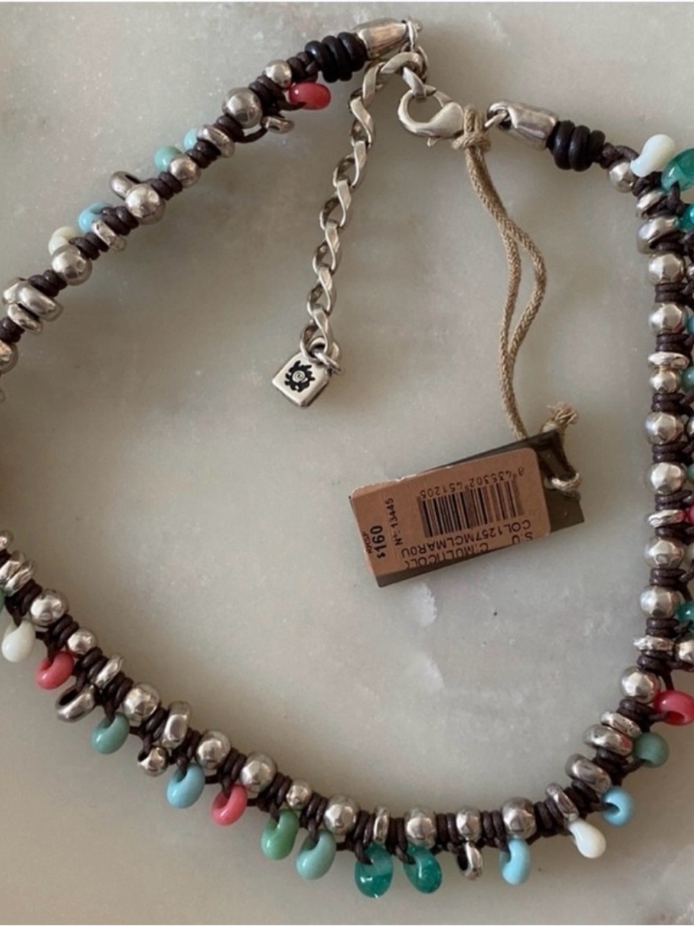 UNO de 50 Multicolor Beaded Choker with Silver Accents